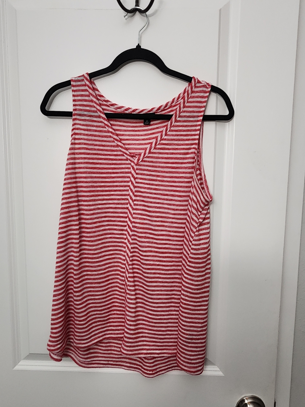 5/$30 torrid Red and White Striped V-Neck Tank